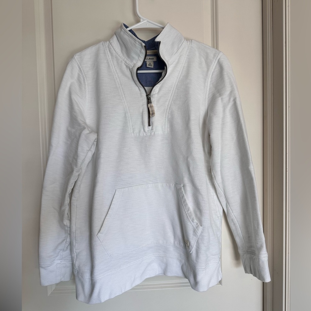 L.L. Bean Women’s White Zip-Up Pullover